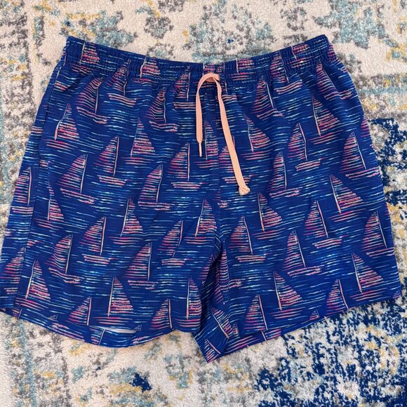 Chubbies Men’s Swim Trunks XL – Blue Sailboat Print Board Shorts - Picture 1 of 8